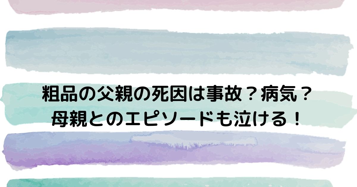 粗品 芸人 父親の死因は病気や事故 母親とのエピソードも泣ける ふみのあれこれ最新情報